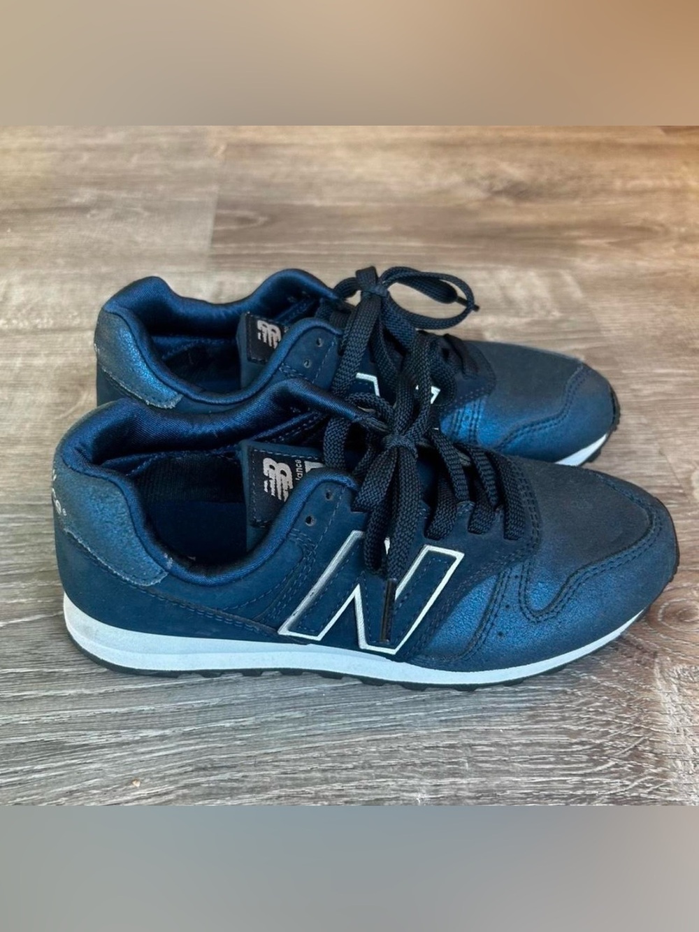 New Balance Navy and White Lace-Up Sneakers